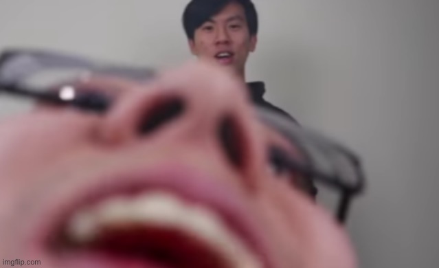 Giggles | image tagged in twosetviolin brett jumpscare | made w/ Imgflip meme maker