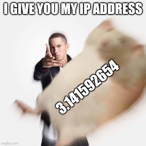 Woe Plague Be Upon Ye | I GIVE YOU MY IP ADDRESS; 3.141592654 | image tagged in woe plague be upon ye | made w/ Imgflip meme maker