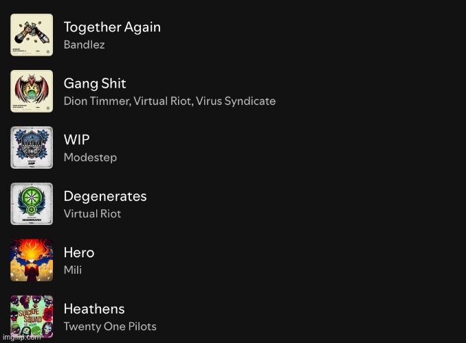 Updated my Spotify playlist | made w/ Imgflip meme maker