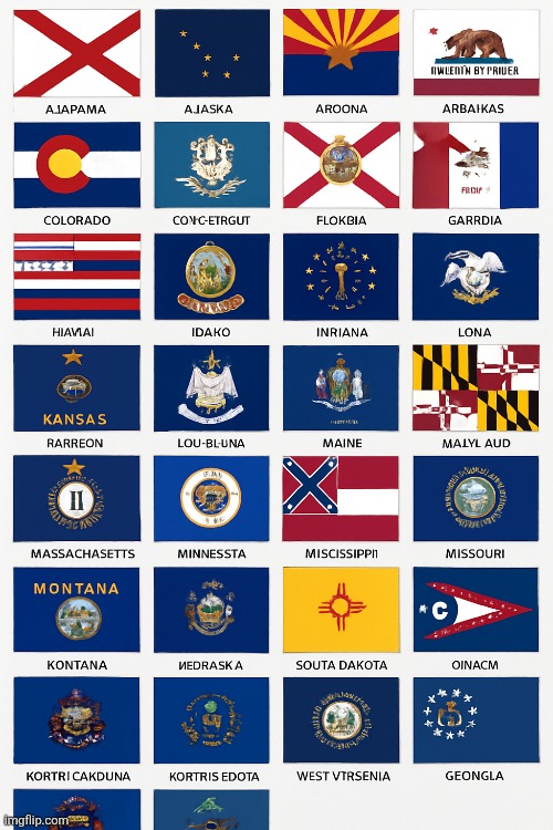 Flags of the US states according to ChatGPT | made w/ Imgflip meme maker