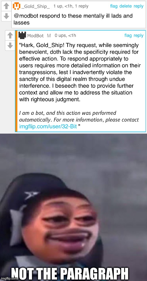 NOT THE PARAGRAPH | made w/ Imgflip meme maker