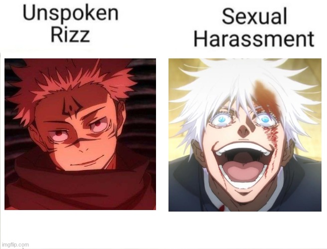 Unspoken Rizz vs sexual harassment | image tagged in unspoken rizz vs sexual harassment | made w/ Imgflip meme maker
