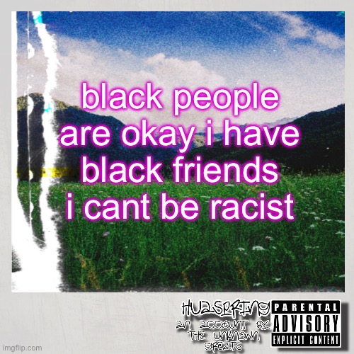 HuaSpring Temp | black people are okay i have black friends i cant be racist | image tagged in huaspring temp | made w/ Imgflip meme maker