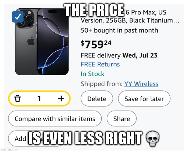 THE PRICE; IS EVEN LESS RIGHT 💀 | made w/ Imgflip meme maker