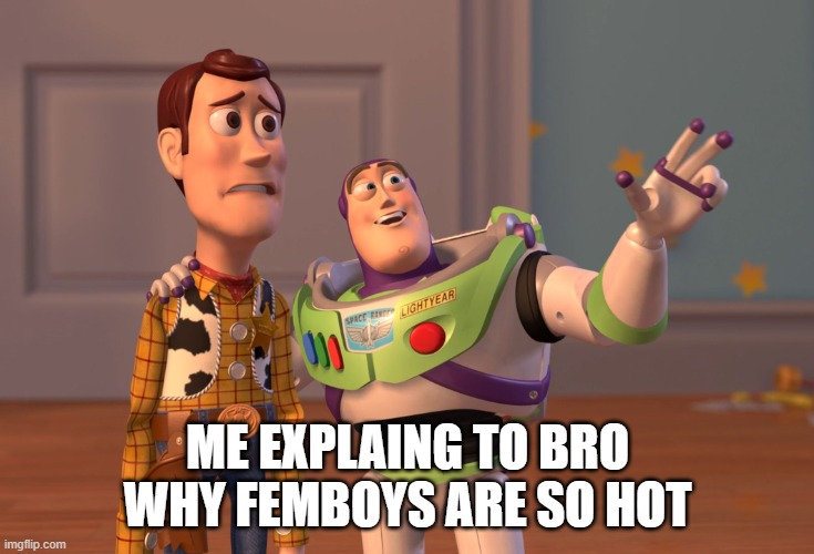 X, X Everywhere | ME EXPLAING TO BRO WHY FEMBOYS ARE SO HOT | image tagged in memes,x x everywhere | made w/ Imgflip meme maker