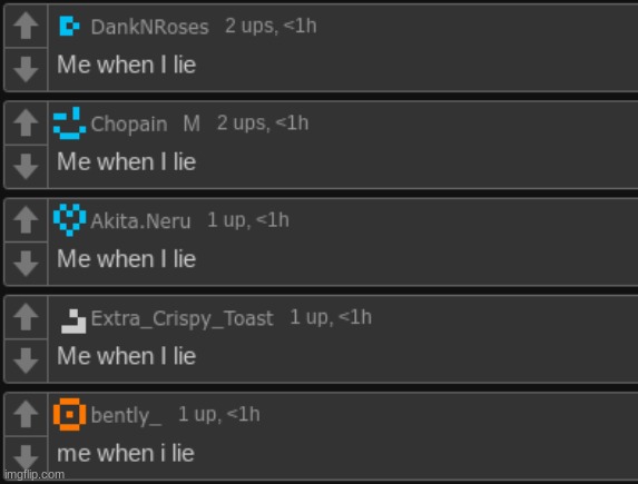 Me when I lie | image tagged in me when i lie | made w/ Imgflip meme maker