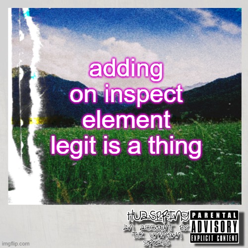 HuaSpring Temp | adding on inspect element legit is a thing | image tagged in huaspring temp | made w/ Imgflip meme maker