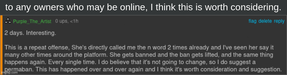 to any owners who may be online, I think this is worth considering. | made w/ Imgflip meme maker