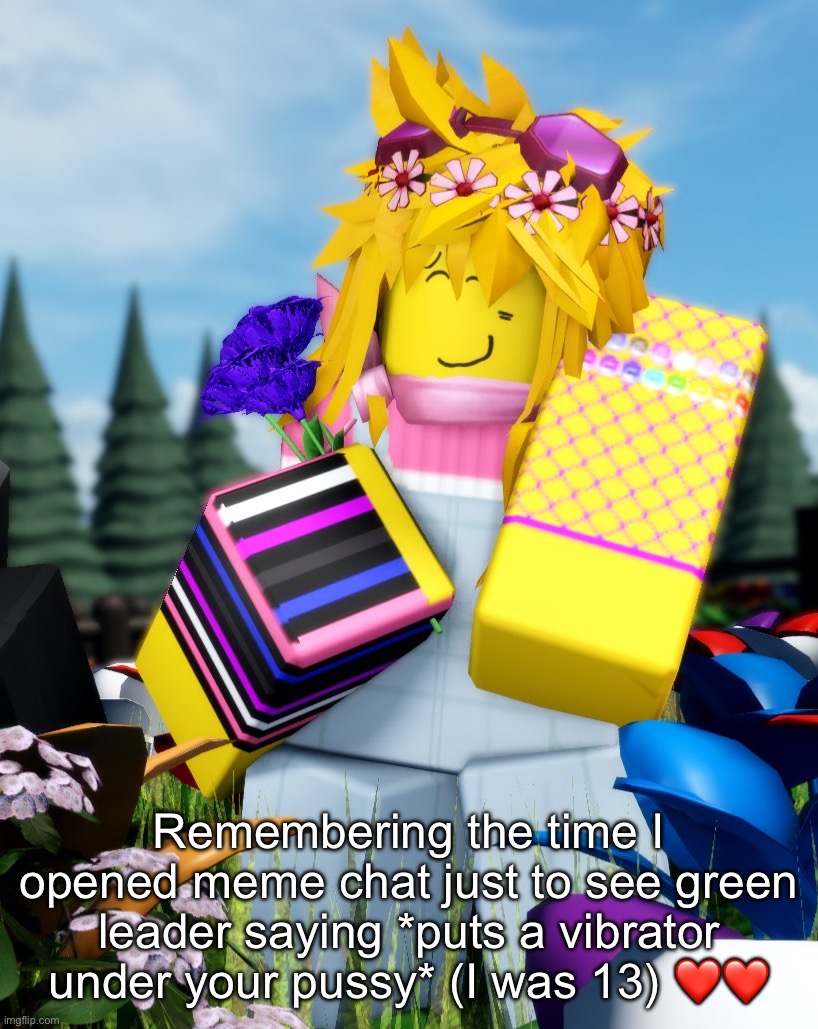 and then threatened to SA me and my friend shiver!! and my family!!! how fun!! | Remembering the time I opened meme chat just to see green leader saying *puts a vibrator under your pussy* (I was 13) ❤️❤️ | made w/ Imgflip meme maker