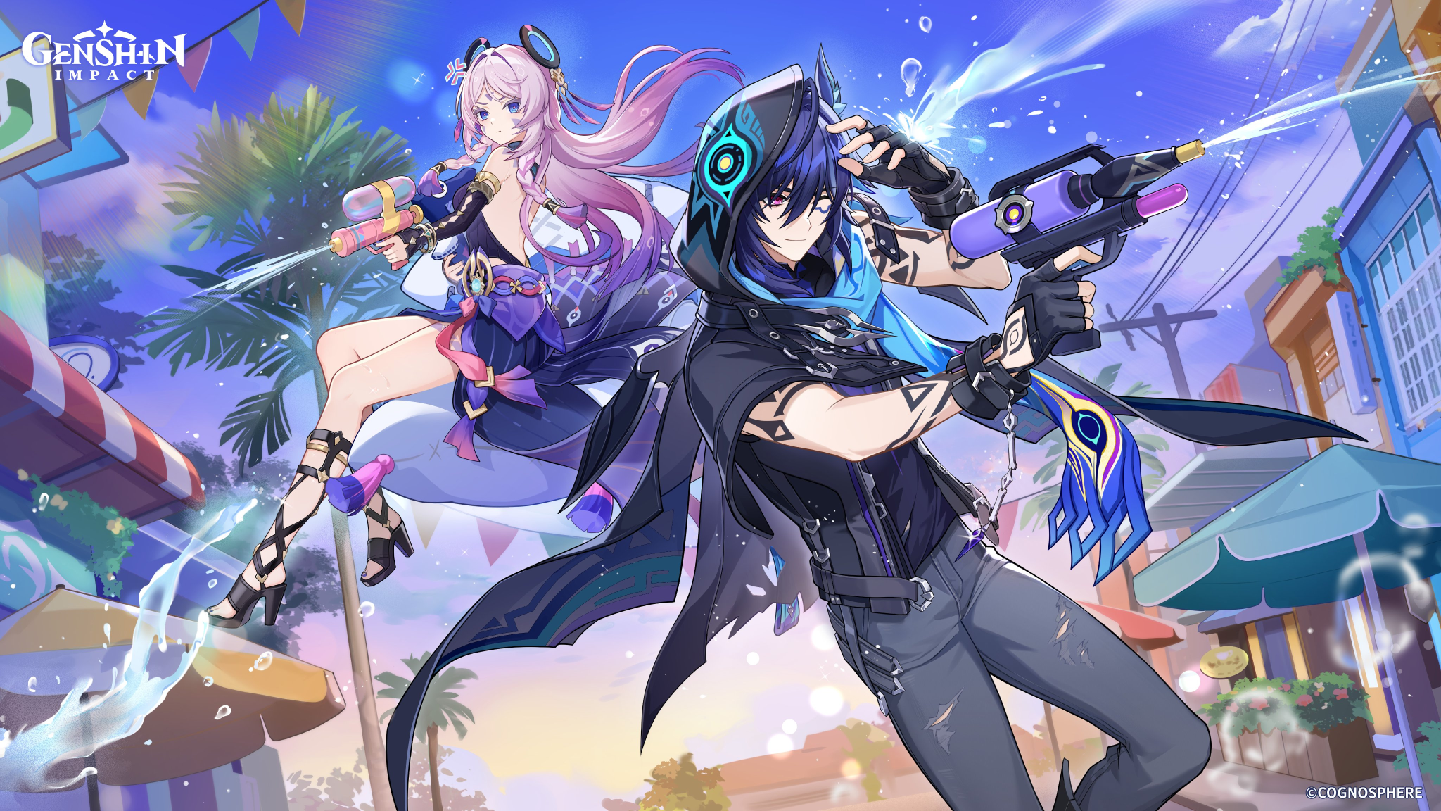 Songkran 2025 Art Genshin Impact Blank Meme Template