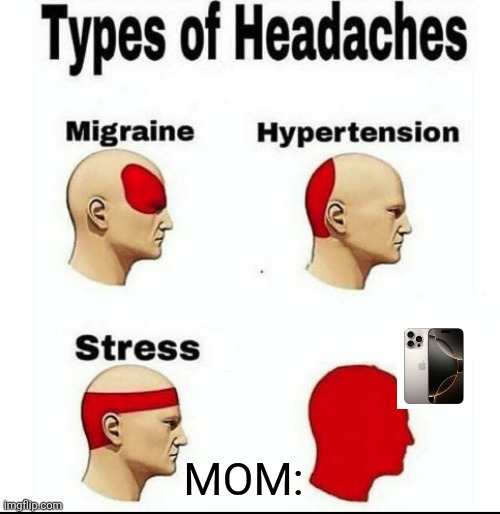 Types of Headaches meme | MOM: | image tagged in types of headaches meme | made w/ Imgflip meme maker