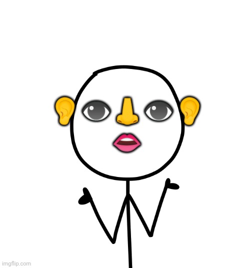 Emoji face | 👄; 👂👁👃👁👂 | image tagged in but who cares,emoji,eyes,mouth,nose | made w/ Imgflip meme maker