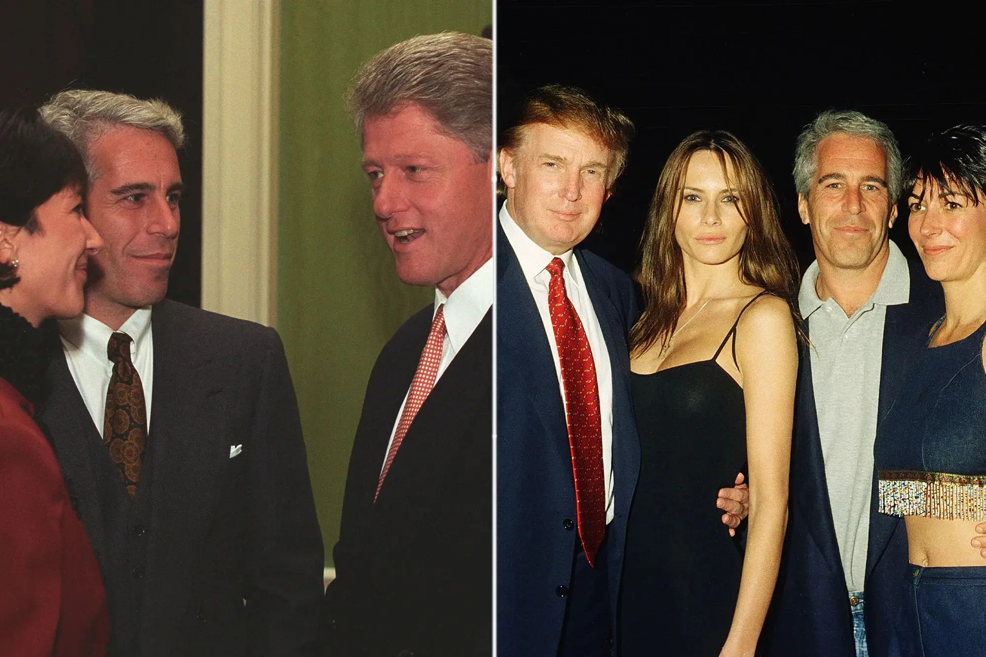 Clinton and Trump with Epstein Blank Meme Template
