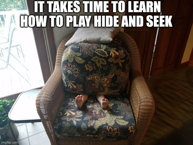 It Takes Time To Learn How To Play Hide And Seek | IT TAKES TIME TO LEARN HOW TO PLAY HIDE AND SEEK | image tagged in chrisjoines1 | made w/ Imgflip meme maker