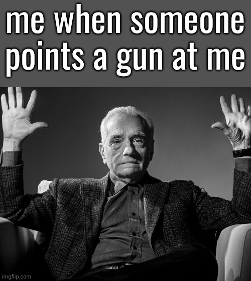 Absolute Cinema | me when someone points a gun at me | image tagged in absolute cinema | made w/ Imgflip meme maker