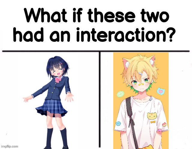 hmmm | image tagged in what if these two had an interaction,anime | made w/ Imgflip meme maker