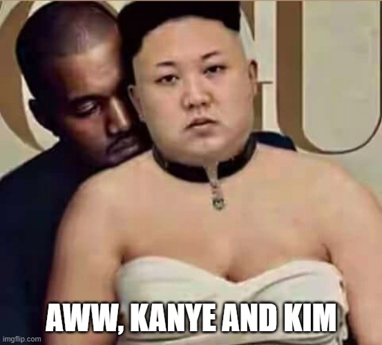 Kanye and Kim | AWW, KANYE AND KIM | image tagged in dark humor | made w/ Imgflip meme maker
