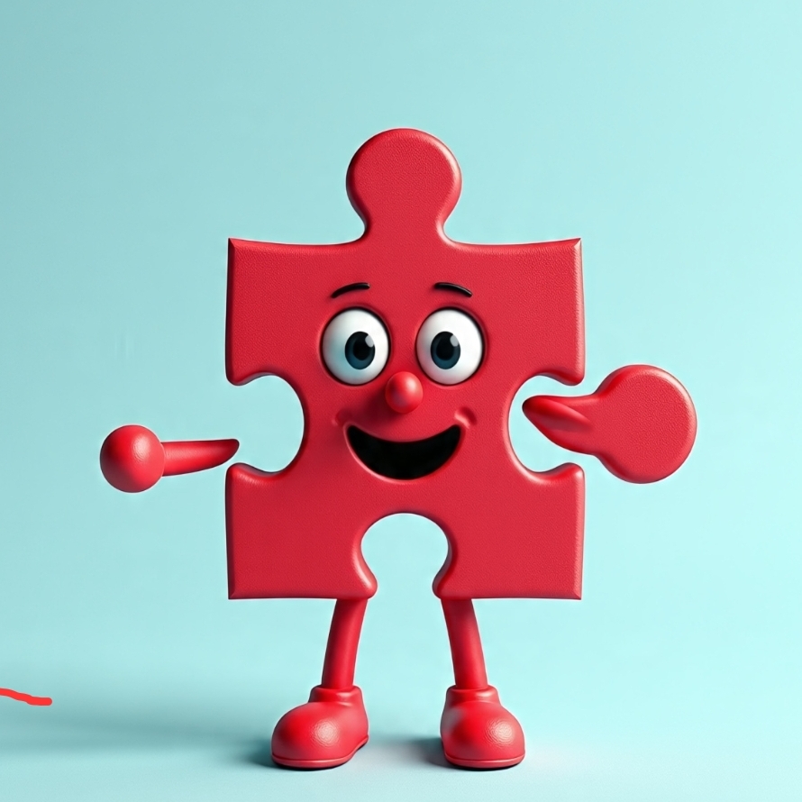 Jigsaw puzzle guy (AI generated) Blank Meme Template