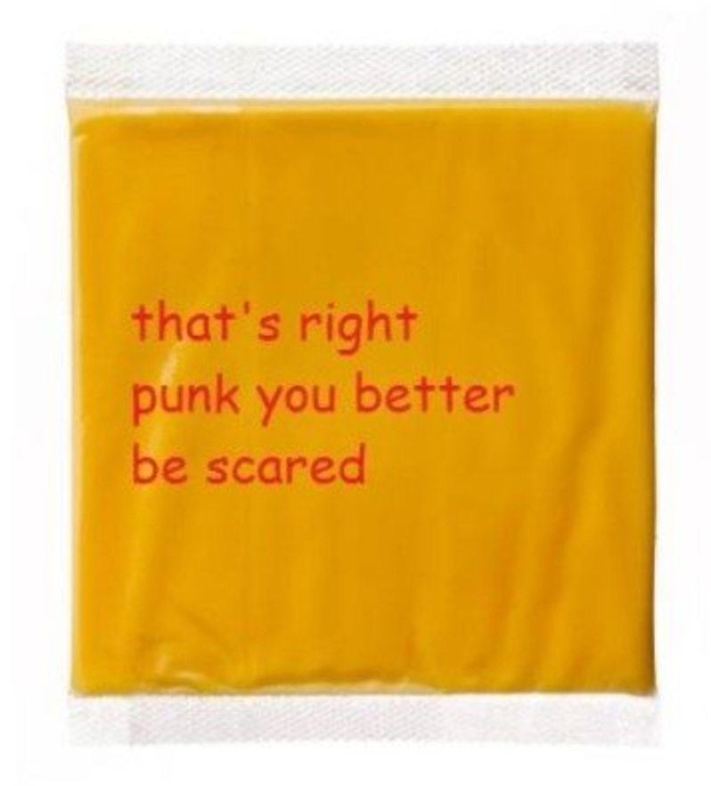 High Quality that's right punk you better be scared cheese Blank Meme Template