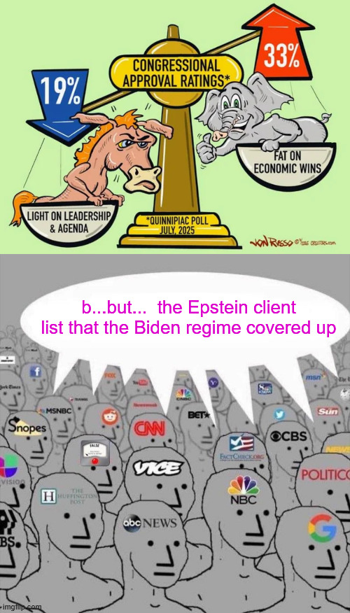 All dems have is their whine over a list they covered up | b...but...  the Epstein client list that the Biden regime covered up | image tagged in npc media,dems approval low | made w/ Imgflip meme maker
