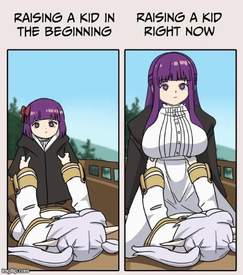 Oppai Need Nutrients | image tagged in frieren,oppai | made w/ Imgflip meme maker