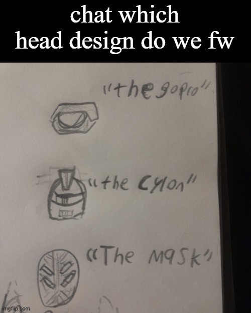 chat which head design do we fw | made w/ Imgflip meme maker