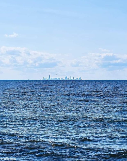 AT INDIANA DUNES, ZOOMED IN ON CHICAGO | image tagged in chicago,indiana,dune,lake michigan,great lakes | made w/ Imgflip meme maker