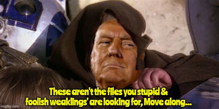 These aren't the files you're looking for, Move along | These aren't the files you stupid & foolish weaklings' are looking for, Move along... | image tagged in these aren't the files you're looking for move along,obi wan kenobi,epstein files,maga mirage,stupid and foolish weaklings | made w/ Imgflip meme maker