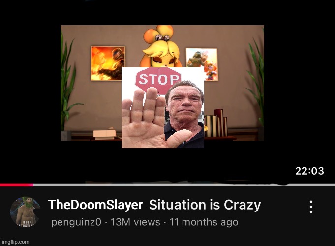 All satire | TheDoomSlayer | image tagged in penguinz0 situation | made w/ Imgflip meme maker