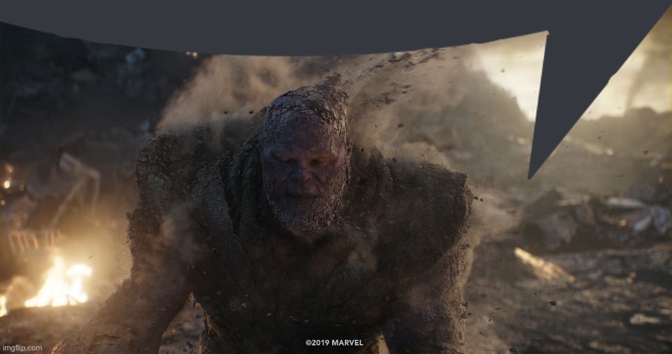 image tagged in thanos turns to dust | made w/ Imgflip meme maker