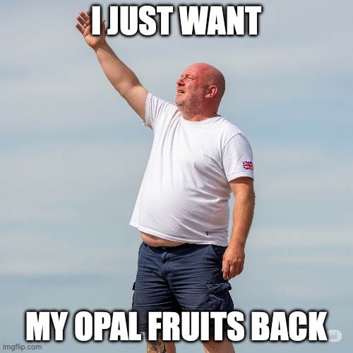 I JUST WANT; MY OPAL FRUITS BACK | made w/ Imgflip meme maker