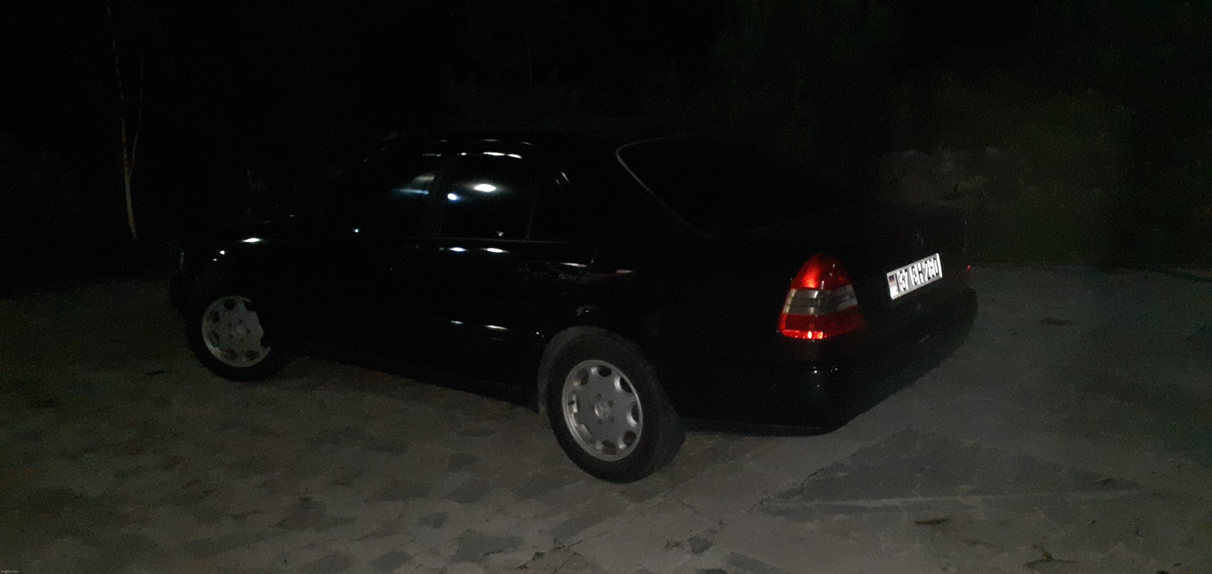 Mercedes-Benz W201 On Night | image tagged in mercedes,nightmare | made w/ Imgflip meme maker