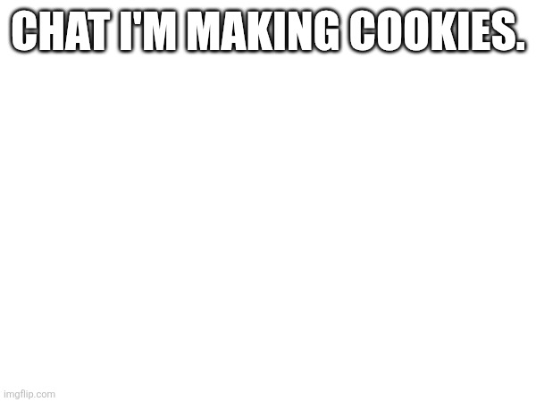 CHAT I'M MAKING COOKIES. | made w/ Imgflip meme maker