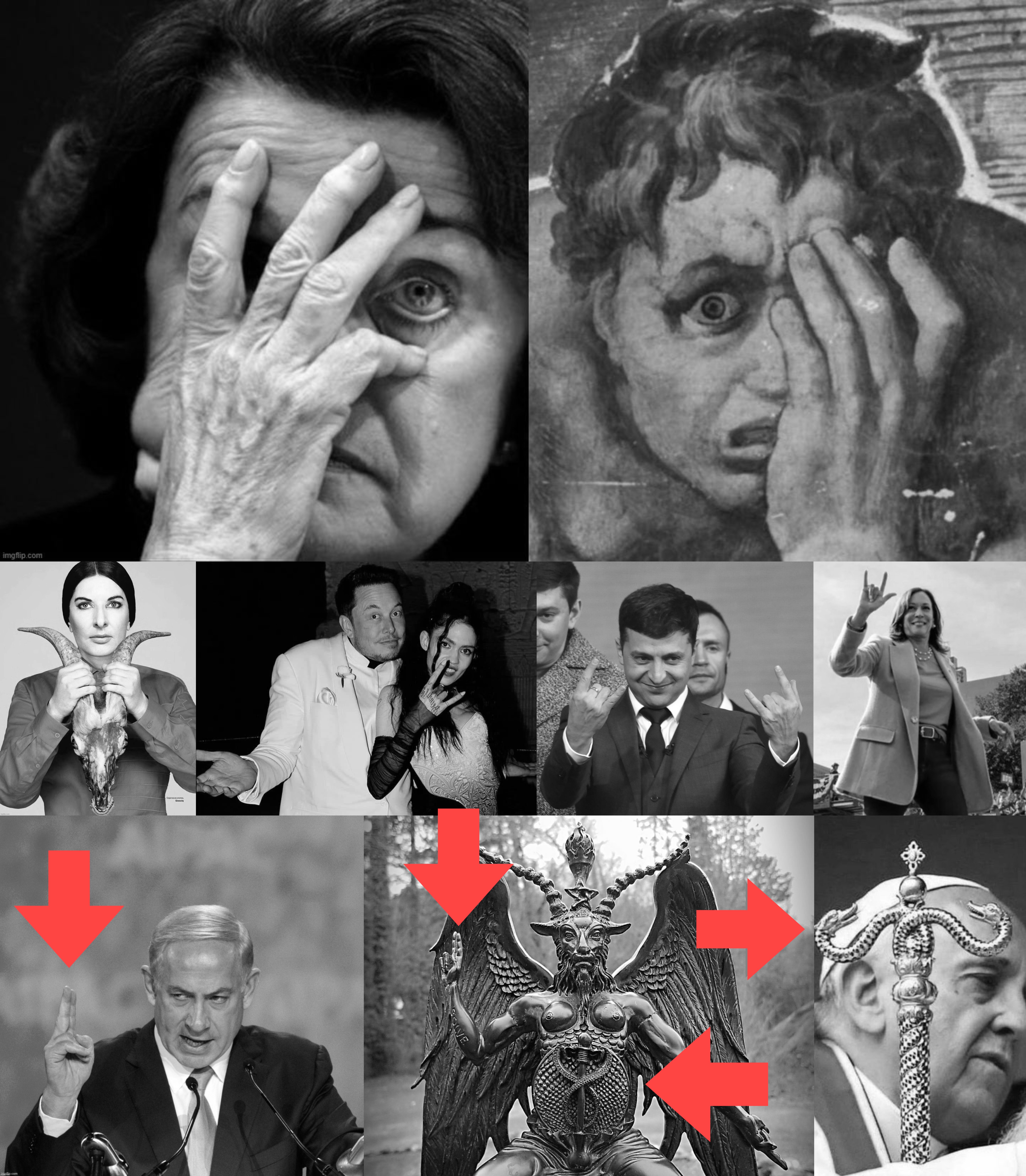 Pictures are worth 1000 words . . . | image tagged in israel,ukraine,satanism,san francisco,kamala harris,elon musk | made w/ Imgflip meme maker