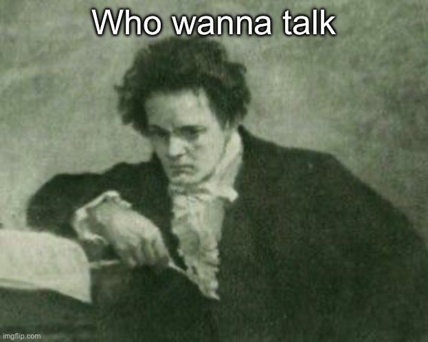Beethoven | Who wanna talk | image tagged in beethoven | made w/ Imgflip meme maker