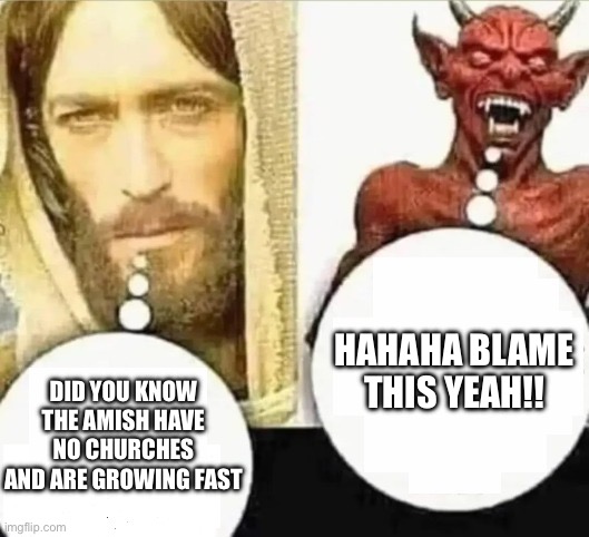 My child will... HAHAHA i trust mine | DID YOU KNOW THE AMISH HAVE NO CHURCHES AND ARE GROWING FAST HAHAHA BLAME THIS YEAH!! | image tagged in my child will hahaha i trust mine | made w/ Imgflip meme maker