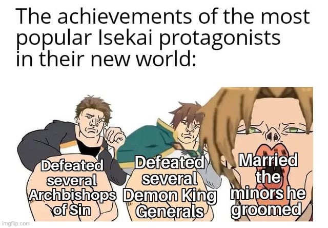 image tagged in konosuba,re zero,mushoku tensei,subaru,kazuma,rudeus | made w/ Imgflip meme maker