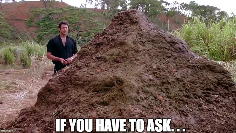 Big pile of bullshit | IF YOU HAVE TO ASK. . . | image tagged in big pile of bullshit | made w/ Imgflip meme maker