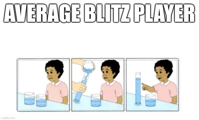 Water Test girl | AVERAGE BLITZ PLAYER | image tagged in water test girl | made w/ Imgflip meme maker