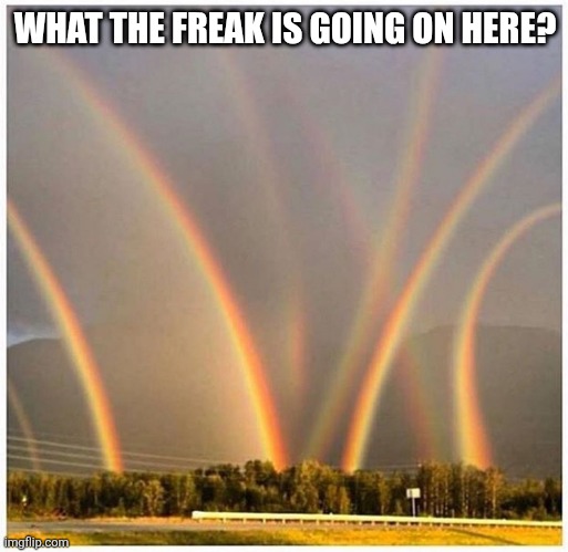 Double Double Double Rainbow | WHAT THE FREAK IS GOING ON HERE? | image tagged in double double double rainbow | made w/ Imgflip meme maker