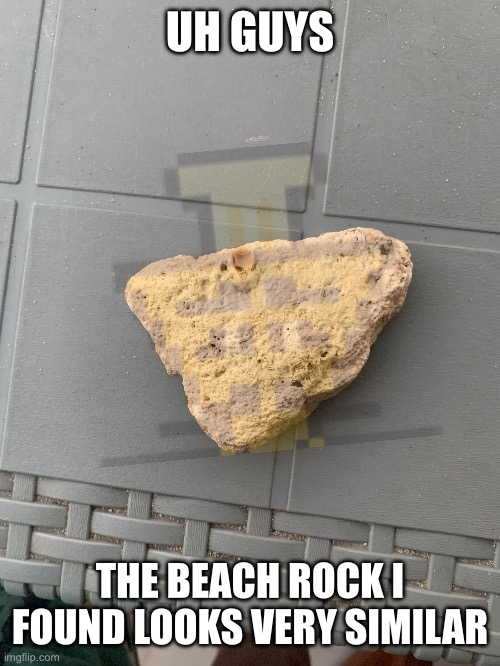 dorito | UH GUYS; THE BEACH ROCK I FOUND LOOKS VERY SIMILAR | made w/ Imgflip meme maker