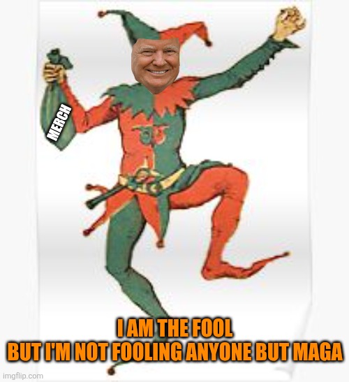 Court Jester | I AM THE FOOL
BUT I'M NOT FOOLING ANYONE BUT MAGA MERCH | image tagged in court jester | made w/ Imgflip meme maker
