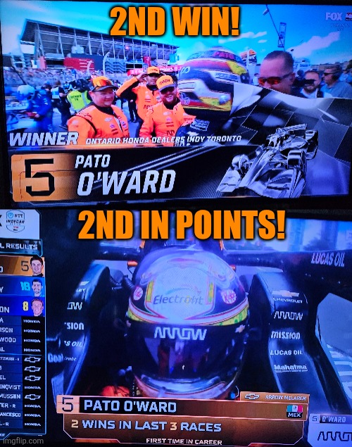 LET'S GO! | 2ND WIN! 2ND IN POINTS! | image tagged in indycar series,indycar,pato o ward,racing,race car | made w/ Imgflip meme maker