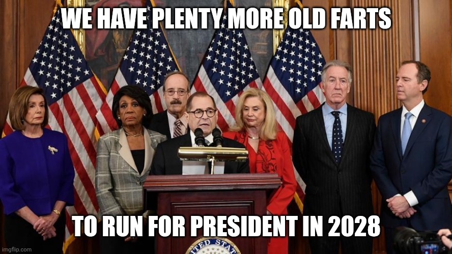 House Democrats | WE HAVE PLENTY MORE OLD FARTS TO RUN FOR PRESIDENT IN 2028 | image tagged in house democrats | made w/ Imgflip meme maker