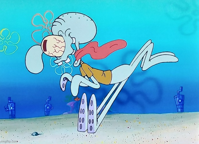 Squidward running | image tagged in squidward running | made w/ Imgflip meme maker