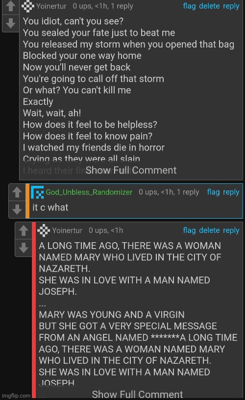 A LONG TIME AGO, THERE WAS A WOMAN NAMED MARY WHO LIVED IN THE CITY OF NAZARETH. SHE WAS IN LOVE WITH A MAN NAMED JOSEPH. ... MA | image tagged in t | made w/ Imgflip meme maker