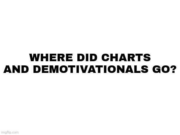 What happened? | WHERE DID CHARTS AND DEMOTIVATIONALS GO? | image tagged in charts,demotivationals | made w/ Imgflip meme maker