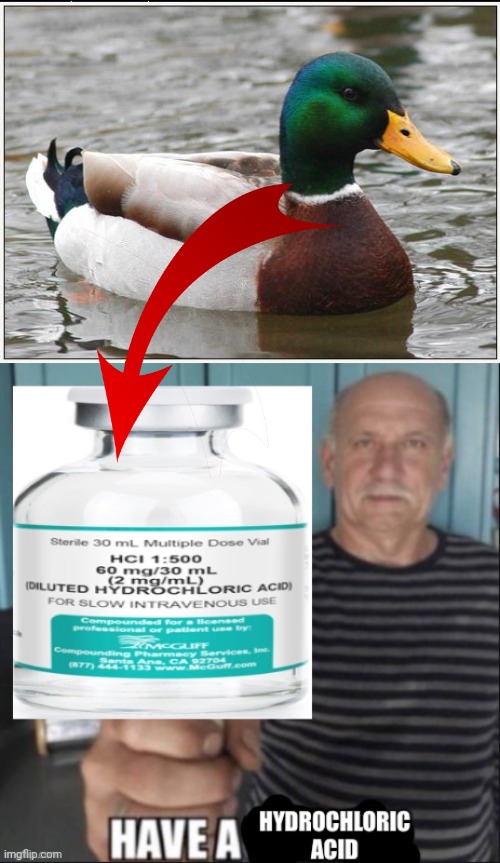 image tagged in memes,actual advice mallard,have a hydrochloric acid | made w/ Imgflip meme maker