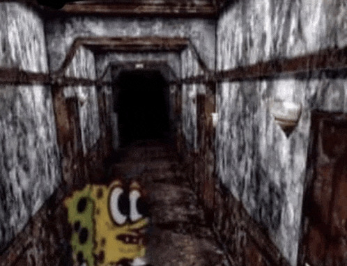 SpongeBob Backrooms Blank Meme Template