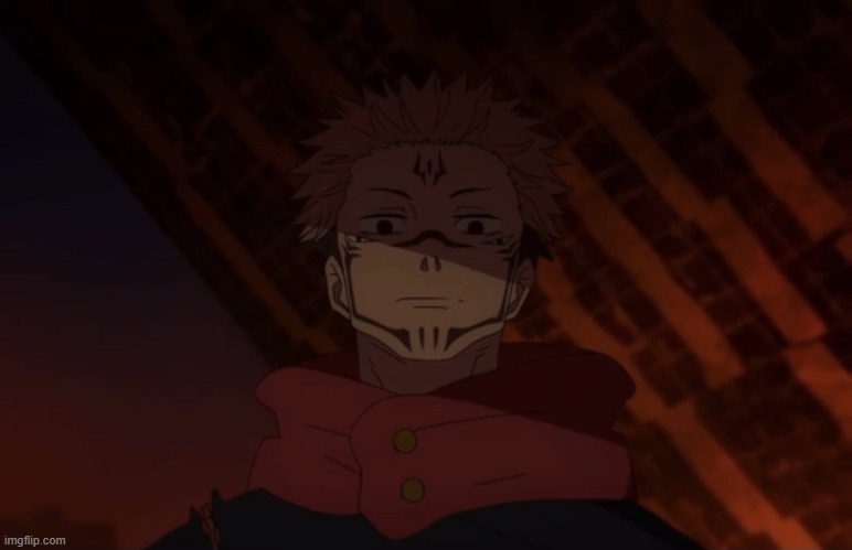 Unhappy sukuna | image tagged in unhappy sukuna | made w/ Imgflip meme maker